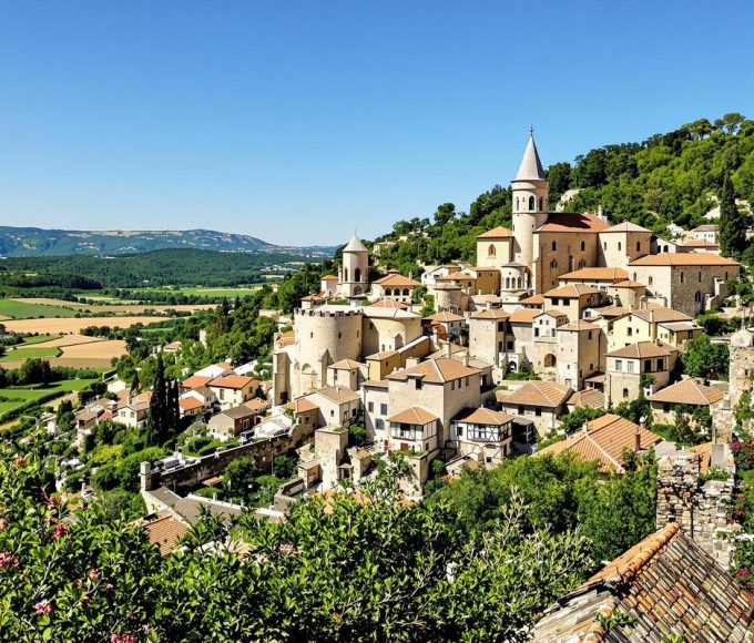 Perché à 635 mètres d'altitude, ce joyau médiéval mérite amplement son surnom de 'Village dans le ciel de Provence' : Tourtour