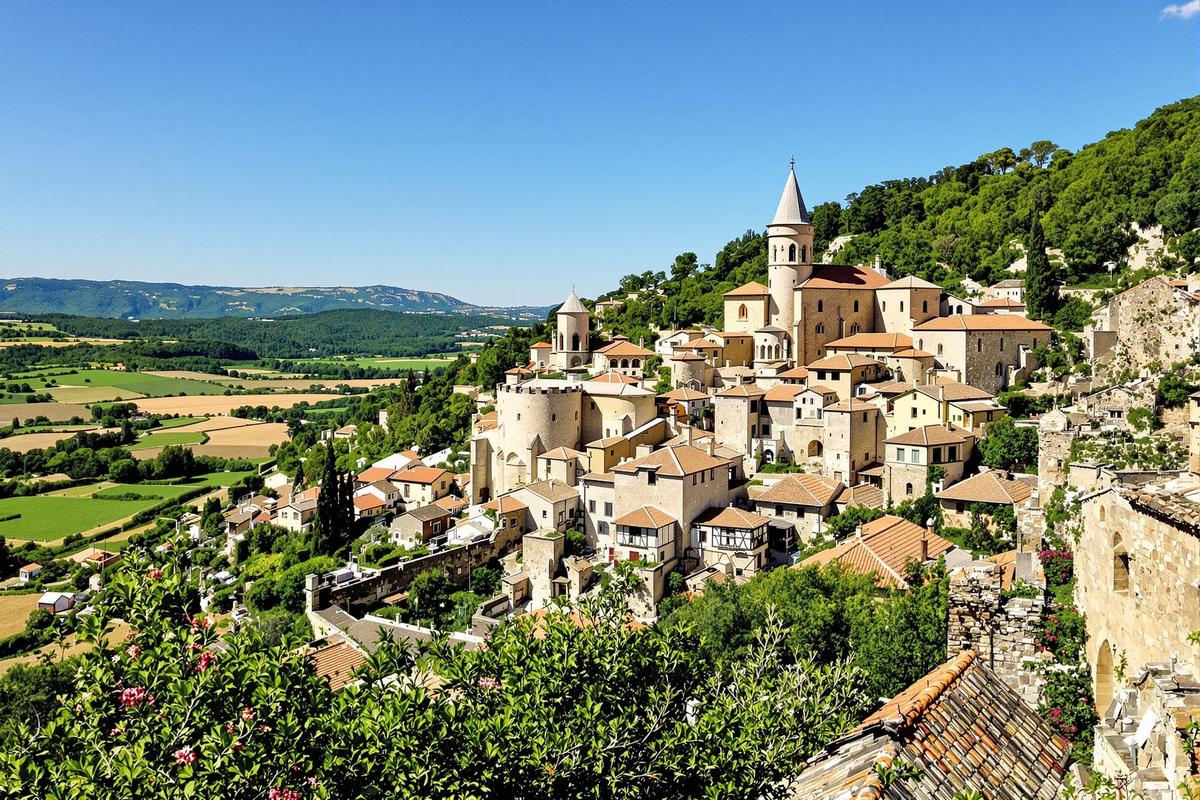 Perché à 635 mètres d'altitude, ce joyau médiéval mérite amplement son surnom de 'Village dans le ciel de Provence' : Tourtour