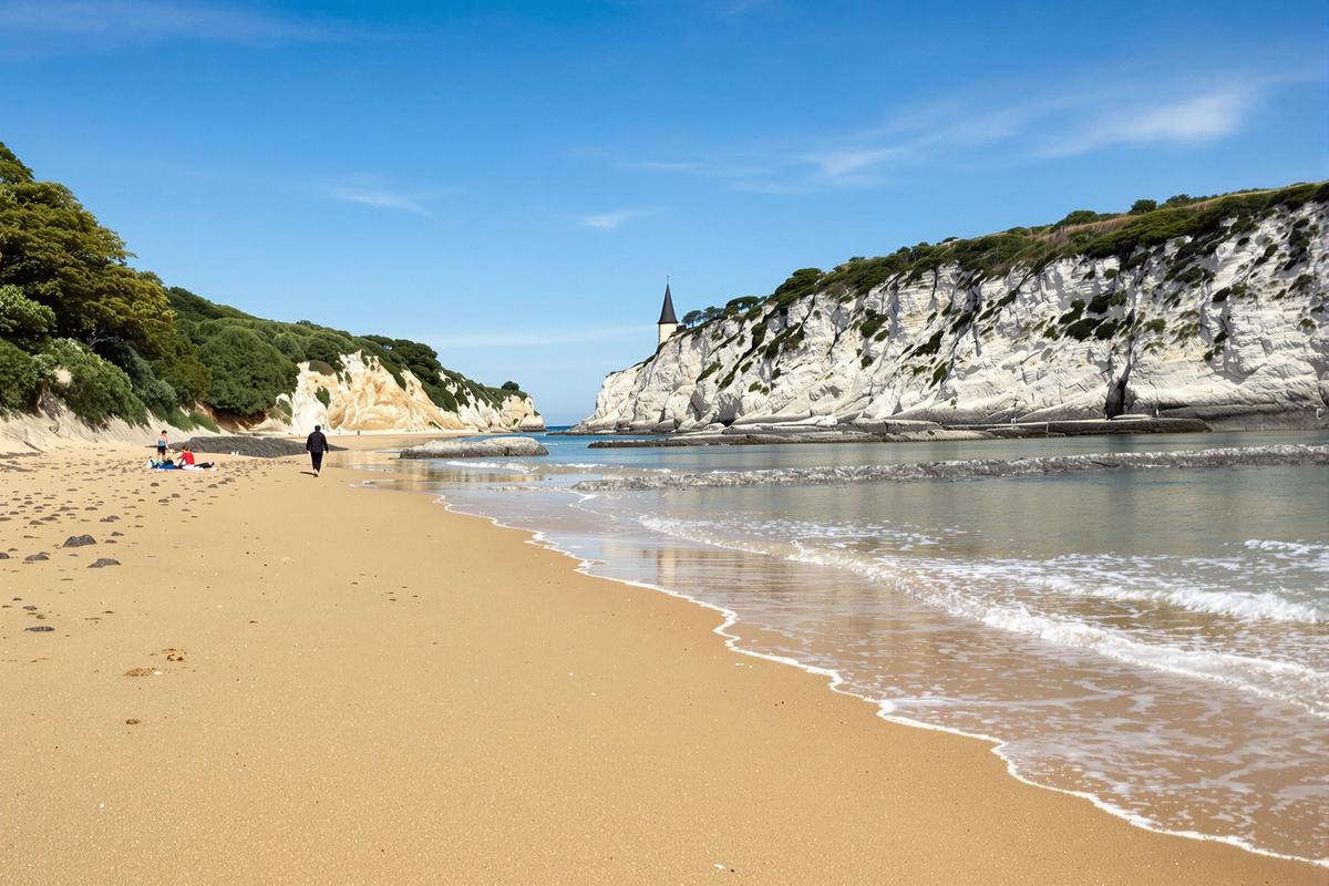 Moins fréquenté que Deauville, ce village normand est bien plus authentique avec ses plages de rêve (Saint-Aubin-sur-Mer)