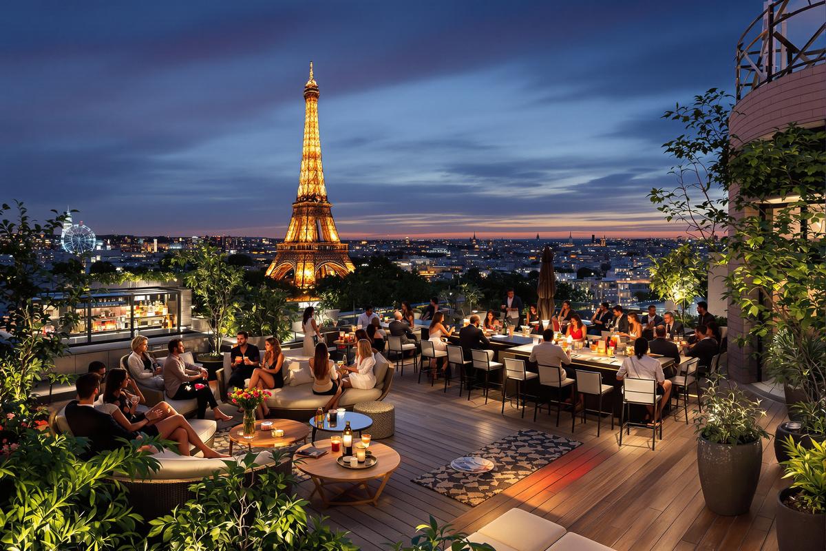 350 m² avec vue sur la Tour Eiffel' : le plus grand rooftop de Paris vient tout juste d’ouvrir ses portes dans un nouvel hôtel de la rive gauche